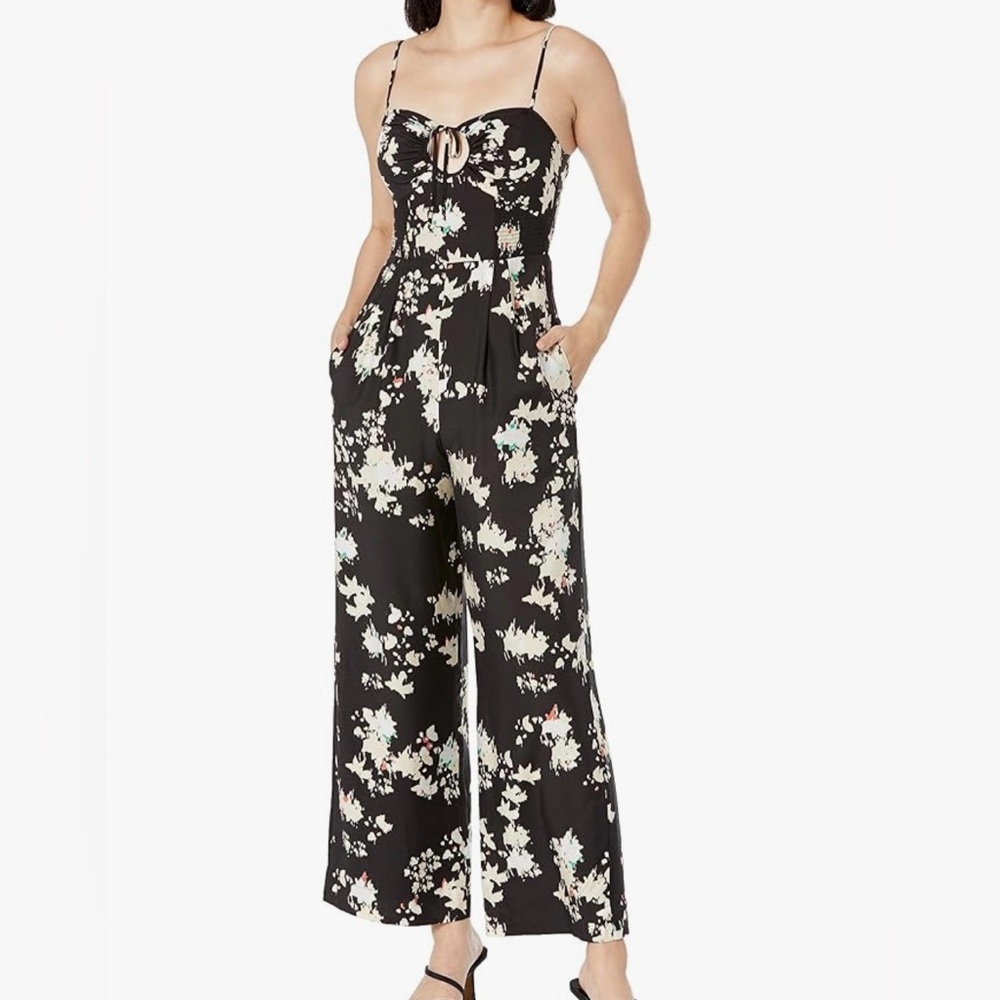 Joie NWT Cutout Silk Blend Floral Print Pearl Jumpsuit